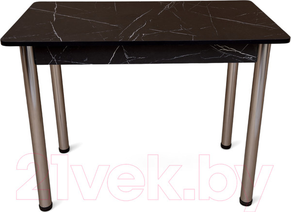 Изображение товара Обеденный стол СВД Юнио 008.П20.Х (мрамор неро маркина/хром)