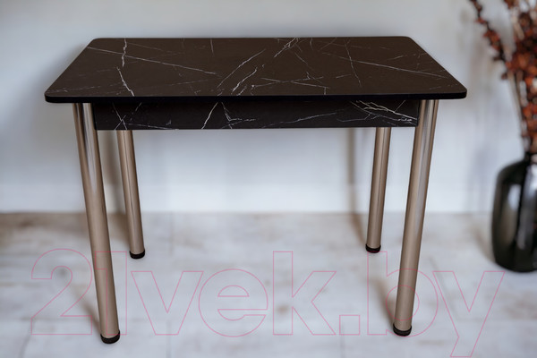 Изображение товара Обеденный стол СВД Юнио 008.П20.Х (мрамор неро маркина/хром)
