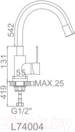 Изображение товара Мойка кухонная со смесителем БелЭворс Styl L + смеситель L74004-9 + дозатор L405-1 (серый/сатин)