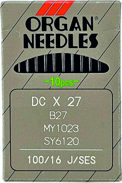 Изображение товара Набор игл для промышленной швейной машины Organ DCx27 100 SES ORG-10 (для трикотажа)