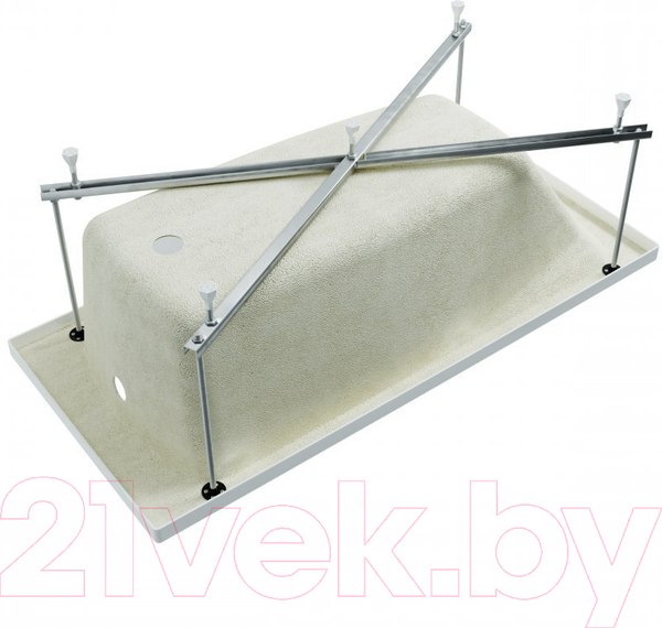Изображение товара Ванна акриловая 1AcReal Gamma 150x70 (с ножками, сифоном и экраном)