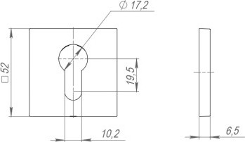 Изображение товара Накладка на цилиндр Ajax furniture ET6.K.JS51 CP-8  (хром)