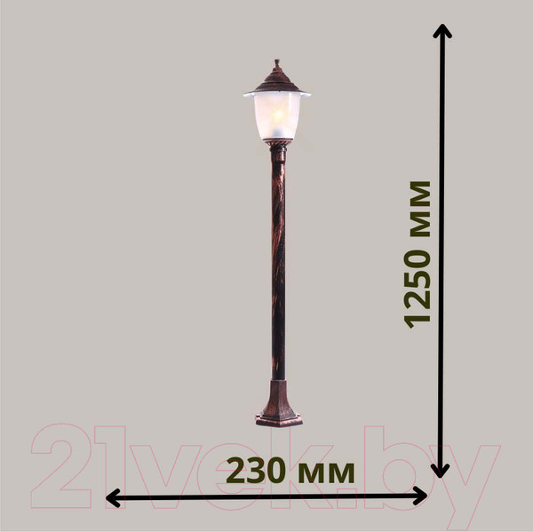 Изображение товара Фонарь уличный Прага Эл-11-73 125см (медь)
