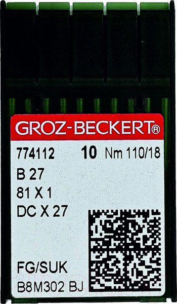 Изображение товара Набор игл для промышленной швейной машины Groz-Beckert DCx27 110 SUK GB-10 (для высокоэластичных тканей)