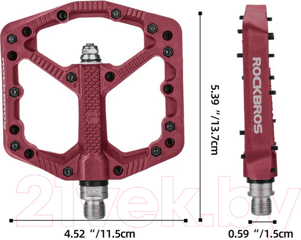 Изображение товара Комплект педалей для велосипеда RockBros 2021-12A (красный)