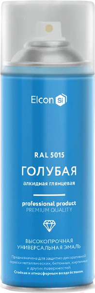 Изображение товара Эмаль Elcon Универсальная алкидная RAL 5015 (520мл, глянцевый голубой)