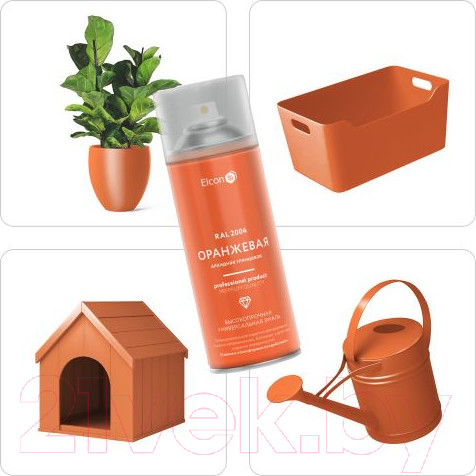 Изображение товара Эмаль Elcon Универсальная алкидная RAL 2004 (520мл, глянцевый оранжевый)