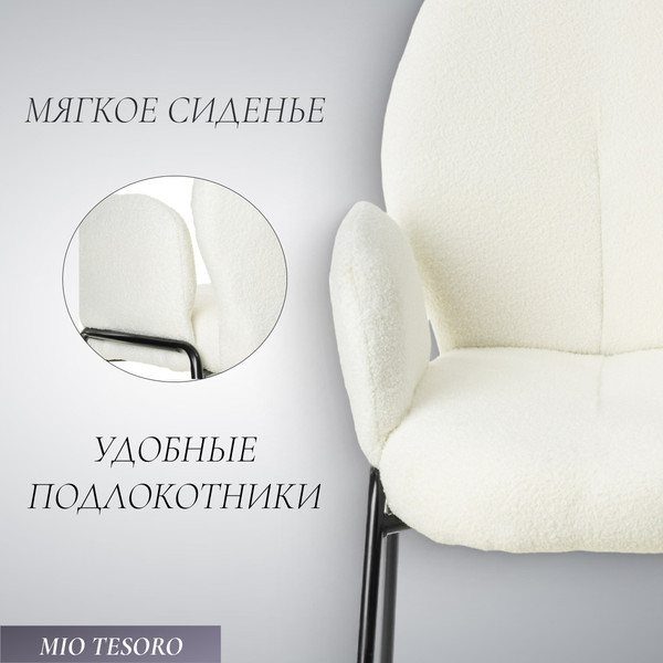 Изображение товара Стул Mio Tesoro Фиджи-1 DC-238 (белый/черный)