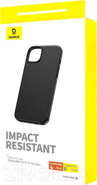 Изображение товара Чехол-накладка Baseus Fauxther для iPhone 15 Pro Max / 660152093B (черный)