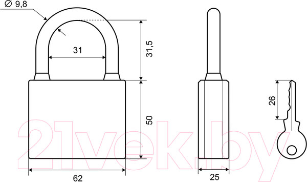 Изображение товара Замок навесной Palladium 303F-60