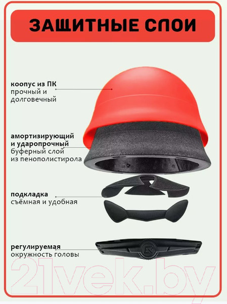 Изображение товара Защитный шлем RockBros TS-021 (красный)
