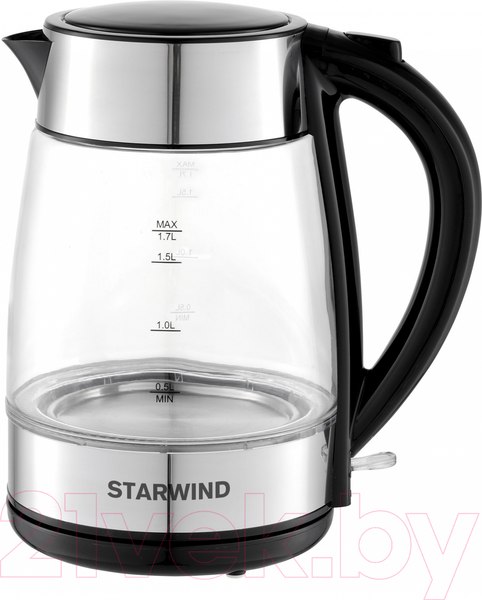 Изображение товара Электрочайник StarWind SKG3026  (черный/серебристый)