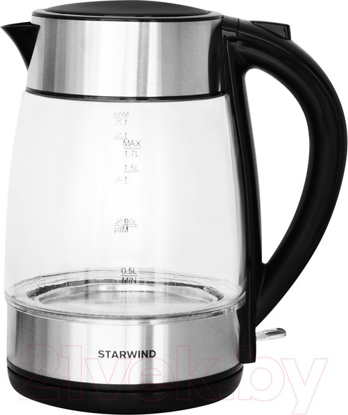 Изображение товара Электрочайник StarWind SKG3026  (черный/серебристый)