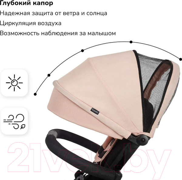 Изображение товара Трехколесный велосипед с ручкой Nuovita Bamzione BE3 (кремовый)