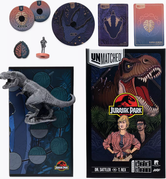 Изображение товара Настольная игра GaGa Unmatched Jurassic Park Dr.Sattler vs T.Rex Рус. пр-ла / GG364