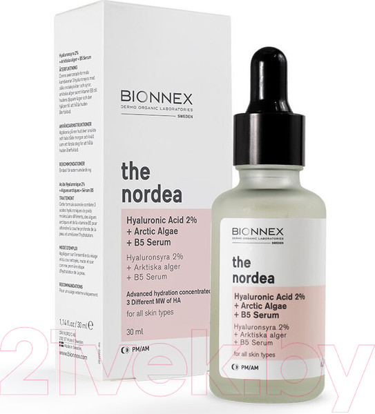 Изображение товара Сыворотка для лица Bionnex The Nordea Гиалуроновая кислота 2% + Арктические водоросли + B5 (30мл)