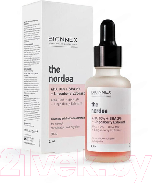 Изображение товара Пилинг для лица Bionnex The Nordea AHA-кислоты 10% + BHA-кислоты 2% + Брусника (30мл)