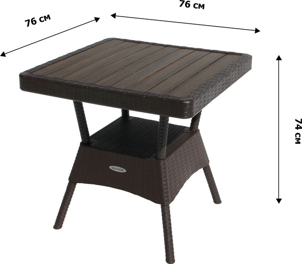 Изображение товара Стол пластиковый Ellastik Plast Ola Dom Квадратный ЭП 442332 (коричневый)