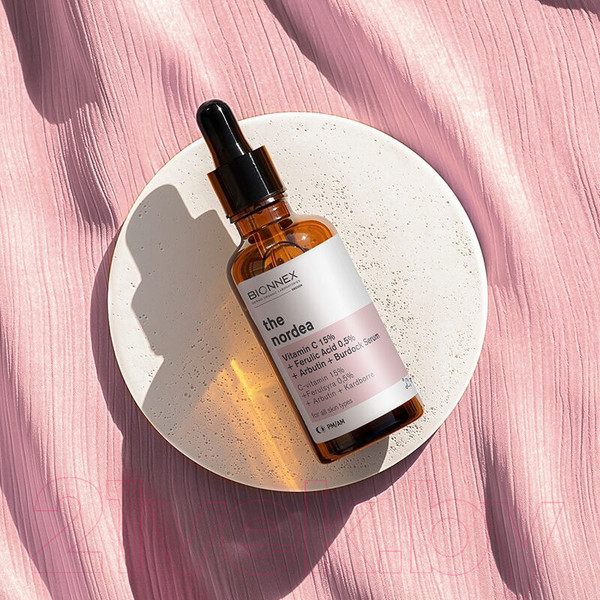 Изображение товара Сыворотка для лица Bionnex The Nordea Витамин С 15%+Феруловая к-та 0.5%+Арбутин+Экст.лопуха (30мл)