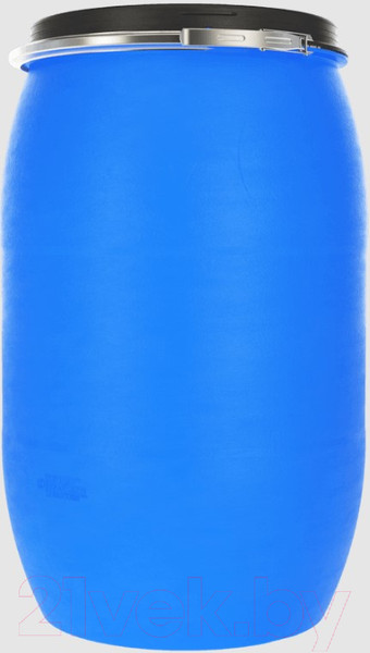 Изображение товара Бочка пластиковая Эдванс 127л со съемной крышкой (синий, металлический зажимной обруч)