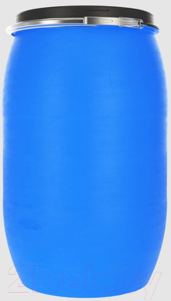 Изображение товара Бочка пластиковая Эдванс 127л со съемной крышкой (синий, металлический зажимной обруч)