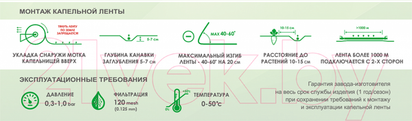 Изображение товара Капельная лента Viola V-Drip 8/200/200 (1.6л)