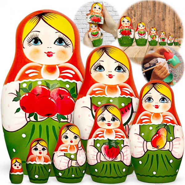 Изображение товара Матрешка сувенирная Брестская Фабрика Сувениров С фруктами / 7069