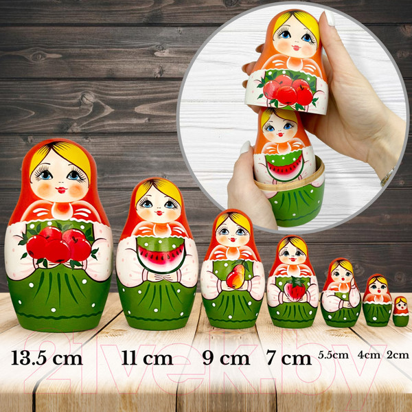 Изображение товара Матрешка сувенирная Брестская Фабрика Сувениров С фруктами / 7069