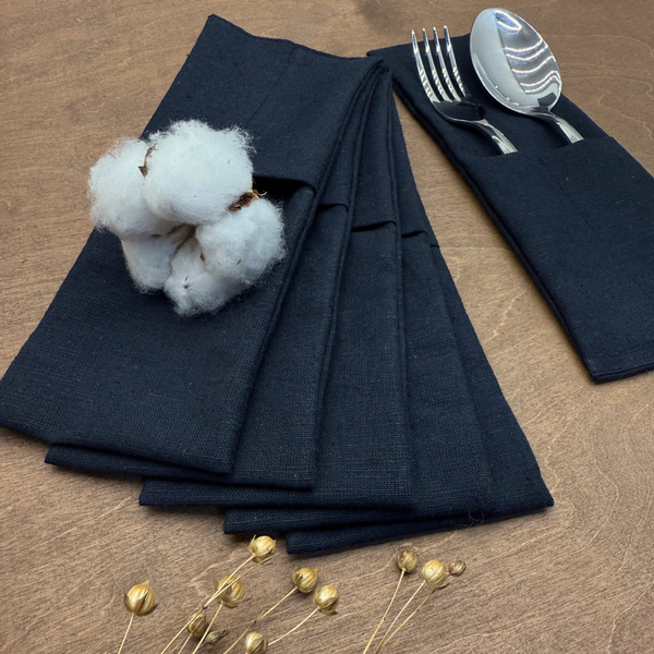 Изображение товара Конверт для столовых приборов ОМурМебель черный (6шт)