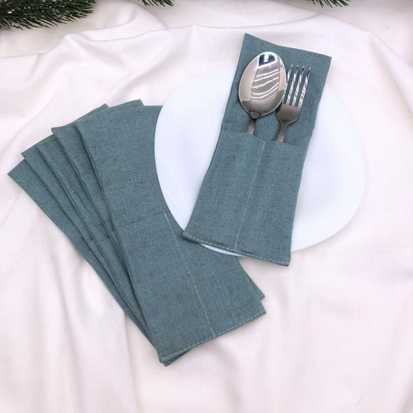 Изображение товара Конверт для столовых приборов ОМурМебель голубой (6шт)