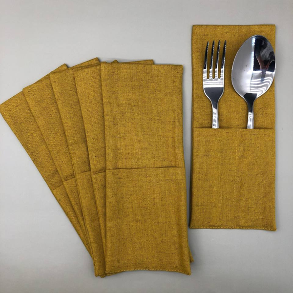 Изображение товара Конверт для столовых приборов ОМурМебель желтый (6шт)