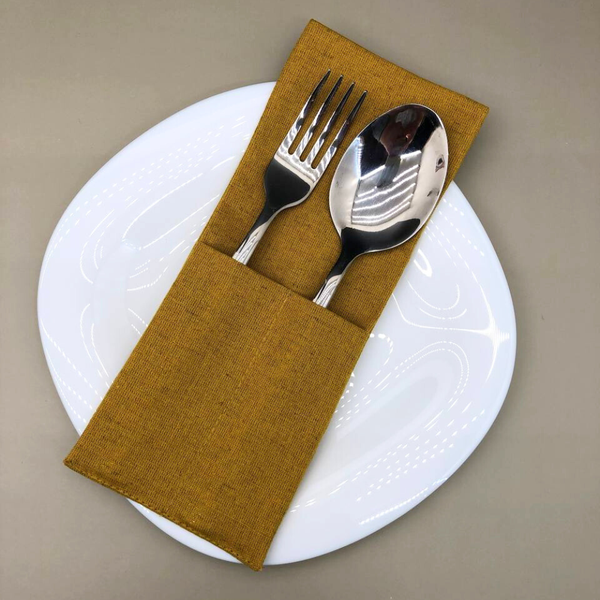 Изображение товара Конверт для столовых приборов ОМурМебель желтый (6шт)