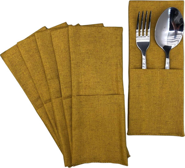 Изображение товара Конверт для столовых приборов ОМурМебель желтый (6шт)