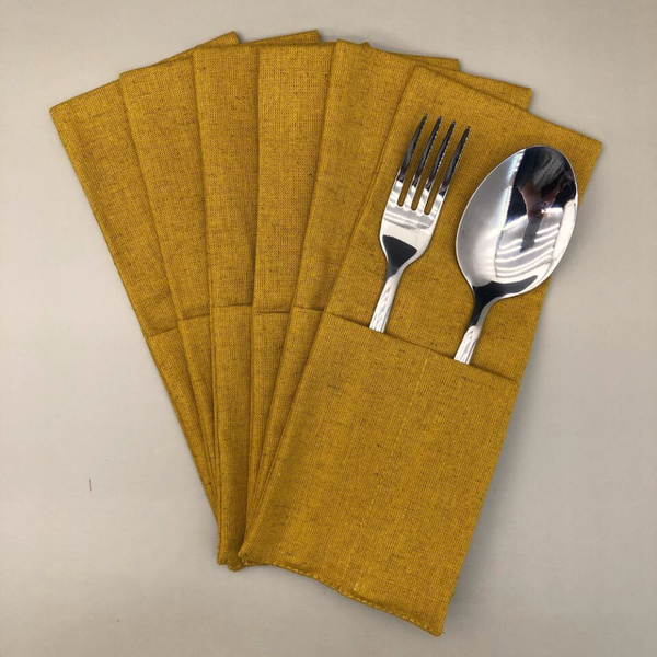 Изображение товара Конверт для столовых приборов ОМурМебель желтый (6шт)