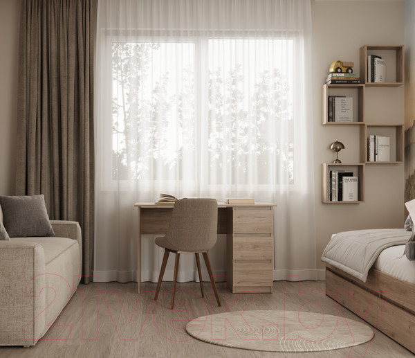 Изображение товара Письменный стол MySTAR Сноули 3я ИВ-121.13 (гикори кингстон)