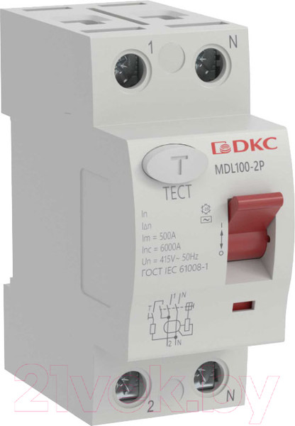 Изображение товара Устройство защитного отключения DKC Yon Max MDL100 2P 10mA 25A