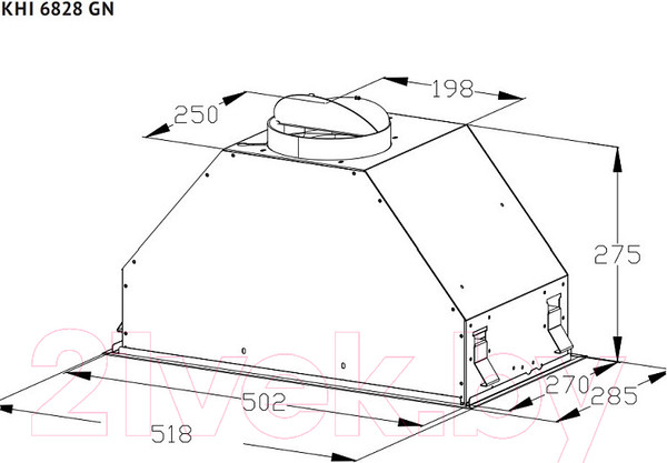 Изображение товара Вытяжка скрытая Korting KHI 6828 GN