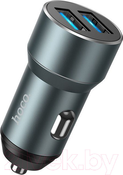 Изображение товара Адаптер питания автомобильный Hoco DZ17 (металлик)