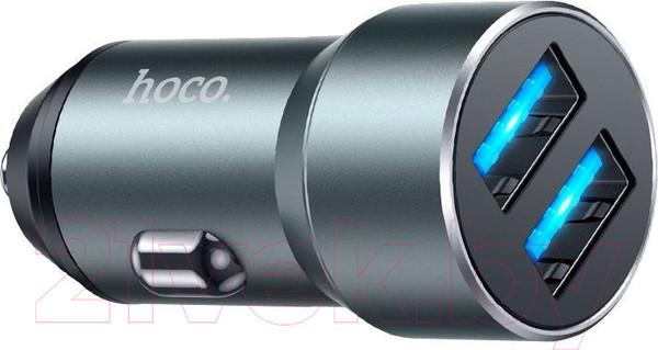 Изображение товара Адаптер питания автомобильный Hoco DZ17 (металлик)