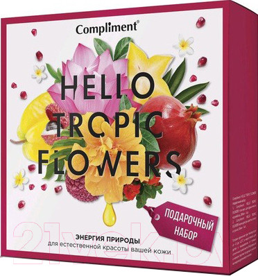 Изображение товара Набор косметики для тела Compliment №1401 Hello Tropic Flowers Гель для душа 200мл+Крем для рук 80мл