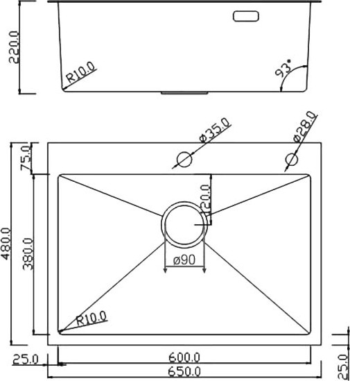 Изображение товара Мойка кухонная Roxen Simple 560220-65B PVD с коландером и дозатором (графит)