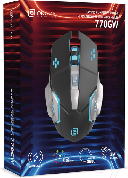 Изображение товара Мышь Оклик 770GW  (черный/серебристый)