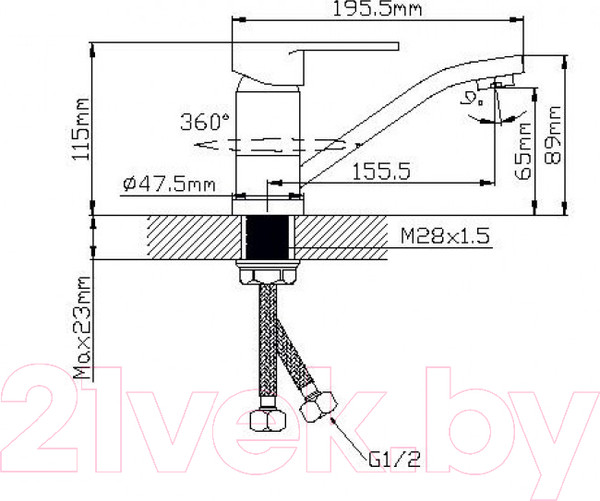 Изображение товара Смеситель Wisent WP45006-2