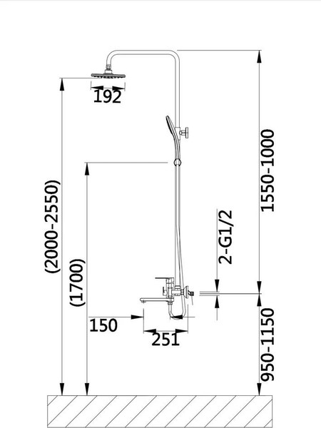 Изображение товара Душевая система со смесителем Wisent W35112