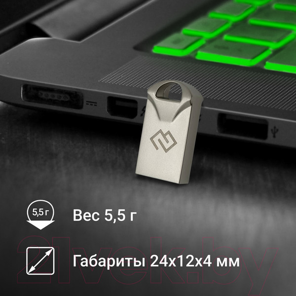 Изображение товара USB flash накопитель Digma 32Gb Drive2 / DGFUM032A20SR (серебристый)
