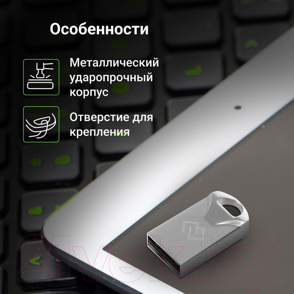 Изображение товара USB flash накопитель Digma 32Gb Drive2 / DGFUM032A20SR (серебристый)