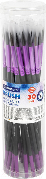 Изображение товара Кисть для рисования Brauberg Premium. Белка №4 / 200973 (круглая)