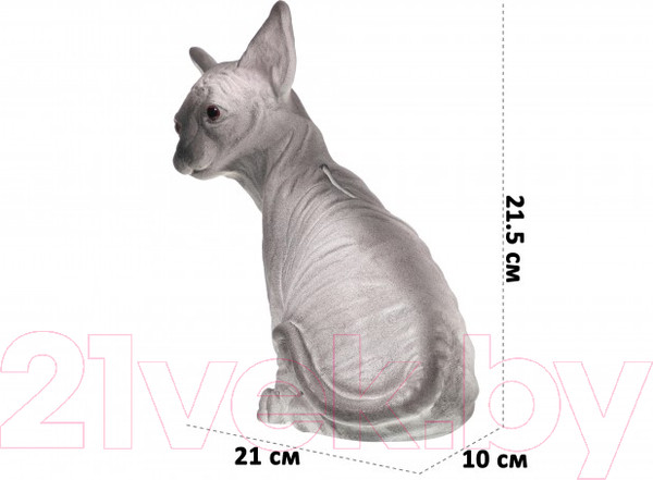 Изображение товара Копилка Elan Gallery Кошка Сфинкс / 140380 (серый/розовый)