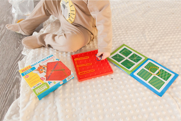 Изображение товара Развивающий игровой набор Zabiaka Геоборд. Математический планшет. Алфавит и цифры / 3944819