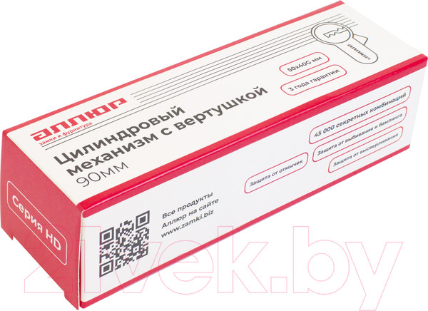 Изображение товара Цилиндровый механизм замка Аллюр HD FG 90-5К CP 40Gx50 (хром)